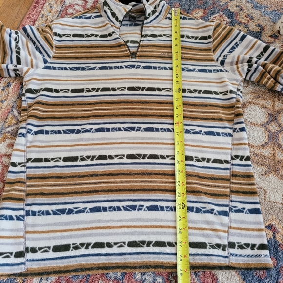 Eddie Bauer Men Quest Quarter Zip Fleece Pullover Size Medium Stripes Multicolor - Picture 8 of 8